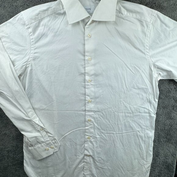 Eton Button Up Shirt Long Sleeve Men 17 W43 Contemporary Adult Designer Spread - Picture 1 of 14